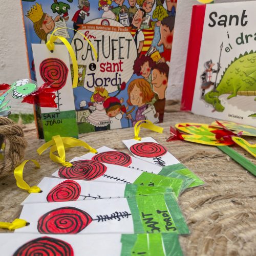 Contes i material elaborat per alumnes d'infantil del col·legi concertat Beata Francinaina Cirer d'Inca (FECIB) amb motiu de la festa de Sant Jordi (Dia del Llibre).